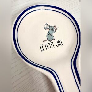 Rae Dunn x Pixar Le Petit Chef Spoon Rest with Blue Trim, Ceramic